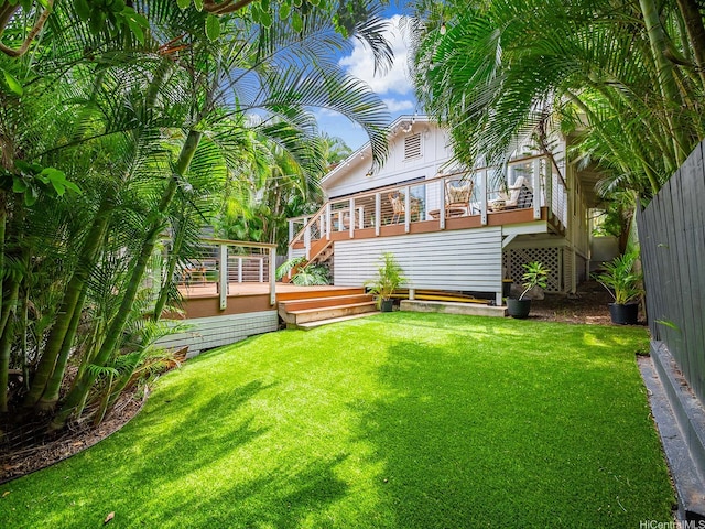 567 Kawailoa Rd Unit E, Kailua, HI 96734 - view of yard featuring a deck and stairs