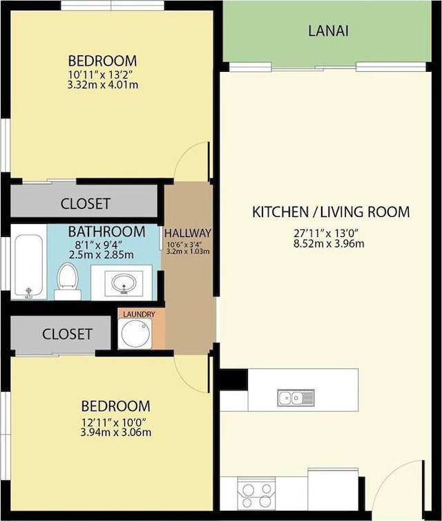 3009 Ala Makahala Pl Unit 102, Honolulu, HI 96818 - property floor plan