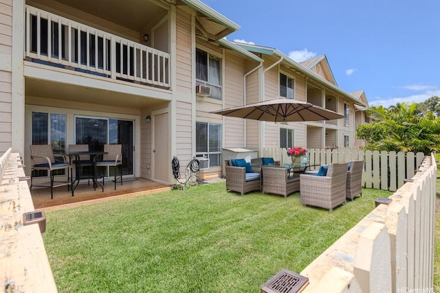 92-1226 Palahia St Unit Cc105, Kapolei, HI 96707 - rear view of house with a patio area, an outdoor hangout area, and cooling unit