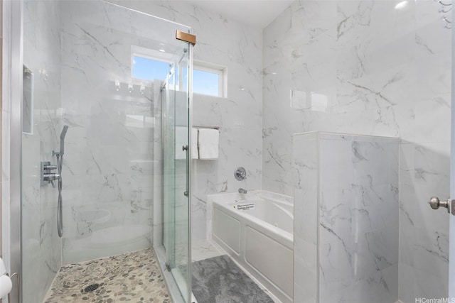45-333 Mahalani St, Kaneohe, HI 96744 - full bathroom with a marble finish shower and a bath