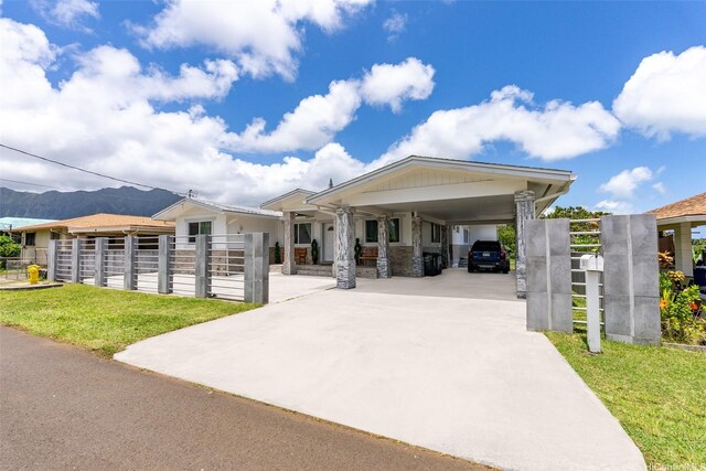 45-333 Mahalani St, Kaneohe, HI 96744 - view of front of property featuring concrete driveway and a mountain view