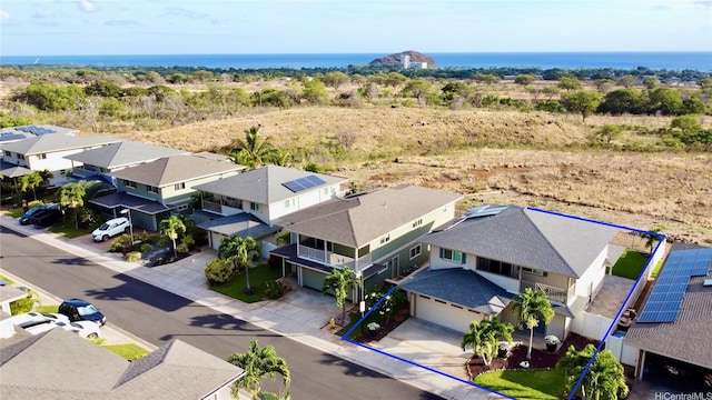 84-575 Kili Dr Unit 8, Waianae, HI 96792 - aerial perspective of suburban area with property boundaries highlighted and a nearby body of water