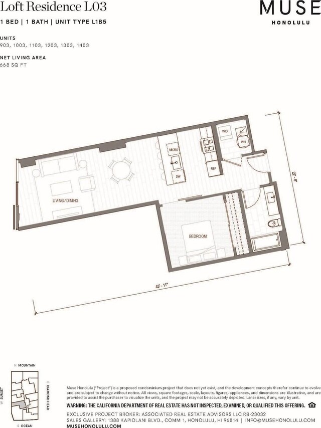 1538 Kapiolani Blvd Unit 903, Honolulu, HI 96814 - floor plan / room layout