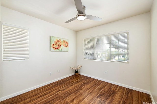91-6414 Kapolei Pkwy, Ewa Beach, HI 96706 - unfurnished room featuring baseboards, wood finished floors, and ceiling fan