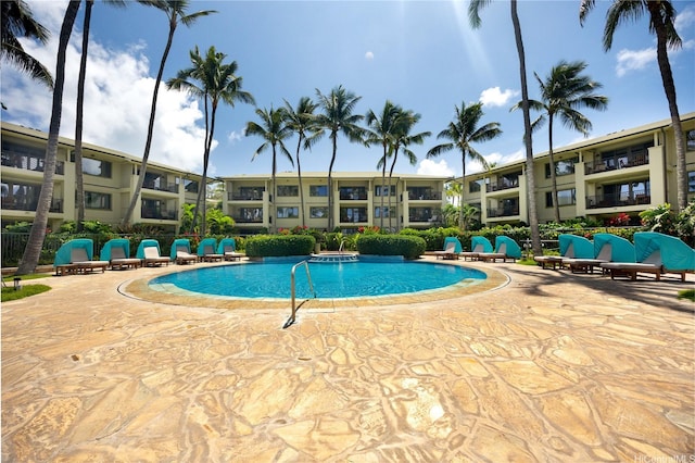 pool featuring a patio area