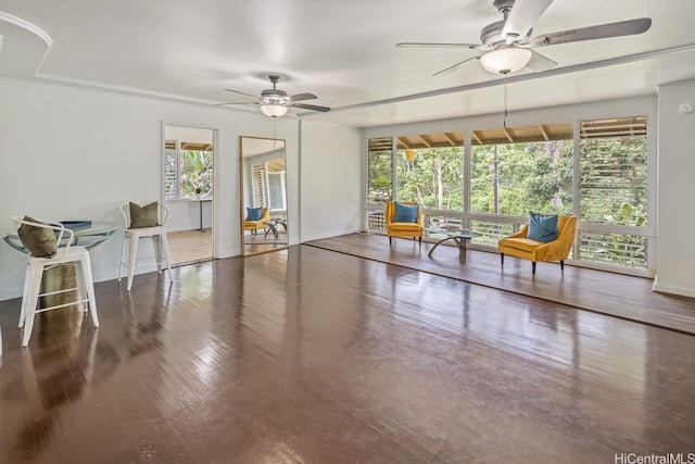 2023 Round Top Dr, Honolulu, HI 96822 - living area featuring ceiling fan and baseboards