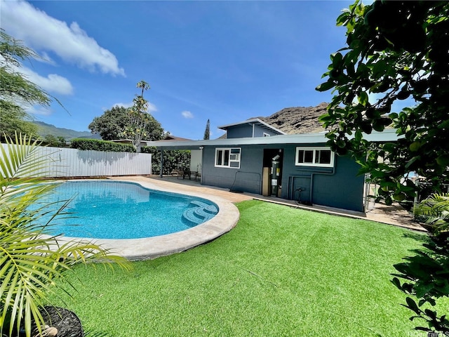 87-224 Laulele St, Waianae, HI 96792 - view of pool with a mountain view and a patio area