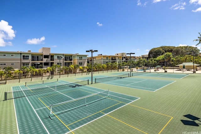 322 Aoloa St Unit 1403, Kailua, HI 96734 - view of tennis court featuring fence, community basketball court, and a residential view