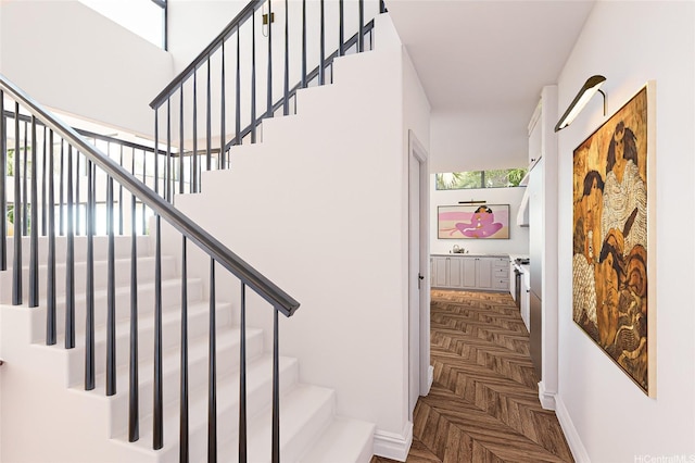 3234 Pelekane Dr, Honolulu, HI 96817 - staircase with baseboards