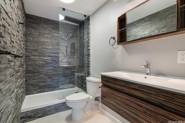 2452 Tusitala St Unit 1610, Honolulu, HI 96815 - bathroom featuring toilet, tiled shower, and vanity