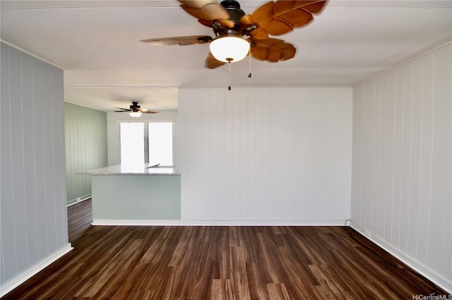 45-510 Pahia Rd, Kaneohe, HI 96744 - unfurnished room with dark wood-style floors, baseboards, and wood walls