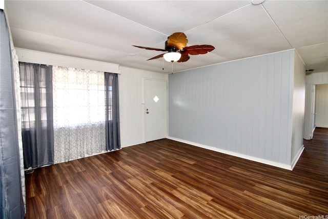 45-510 Pahia Rd, Kaneohe, HI 96744 - spare room featuring wood finished floors, baseboards, and ceiling fan