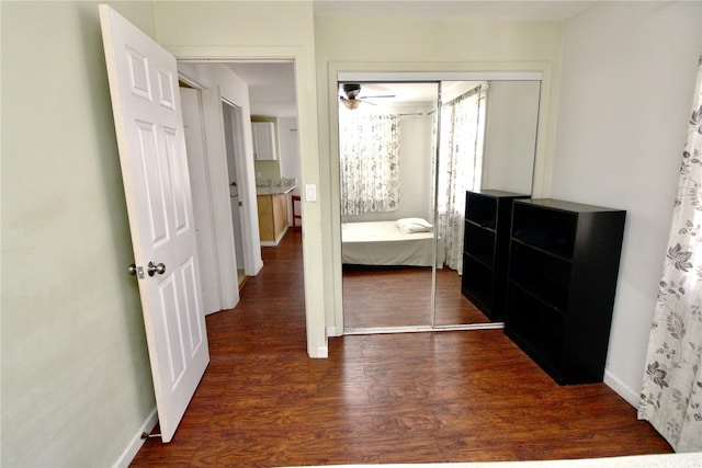 45-510 Pahia Rd, Kaneohe, HI 96744 - bedroom with dark wood finished floors, a closet, and baseboards