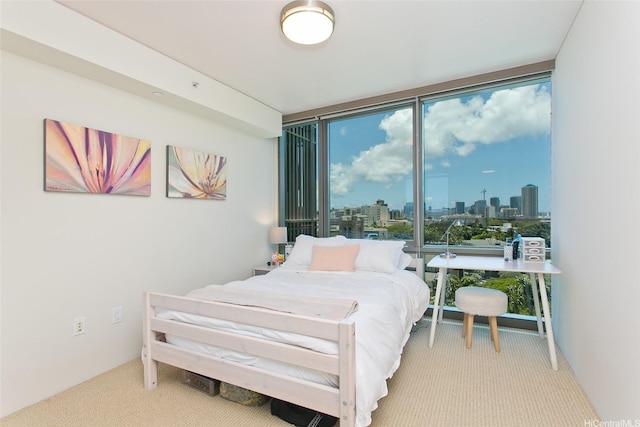 1200 Queen Emma St Unit 1104, Honolulu, HI 96813 - carpeted bedroom with a view of skyline and a wall of windows
