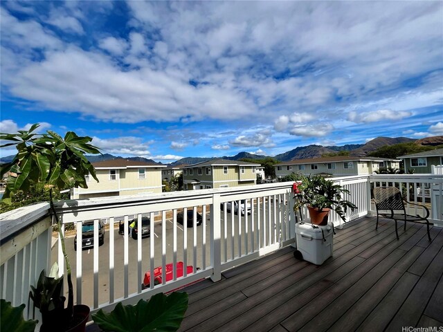 87-176 Maipalaoa Rd Unit C8, Waianae, HI 96792 - wooden terrace featuring a residential view and a mountain view
