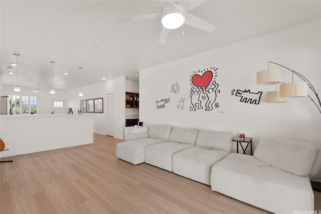 91-1139 Iliahialoe Loop, Ewa Beach, HI 96706 - living room featuring ceiling fan, recessed lighting, and light wood finished floors