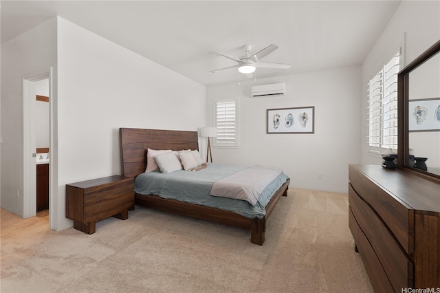 91-1139 Iliahialoe Loop, Ewa Beach, HI 96706 - bedroom with a wall unit AC, light carpet, and a ceiling fan