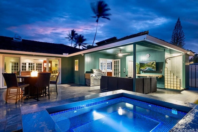 49 Pilipu Pl, Kailua, HI 96734 - view of pool featuring area for grilling and a hot tub