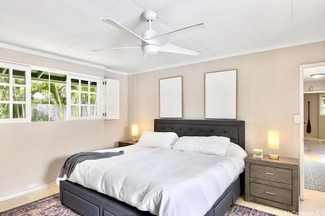 49 Pilipu Pl, Kailua, HI 96734 - bedroom with crown molding, ceiling fan, and baseboards