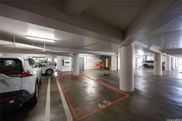 view of parking garage