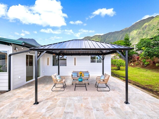45-630 Liula St, Kaneohe, HI 96744 - view of patio / terrace with a gazebo and a mountain view