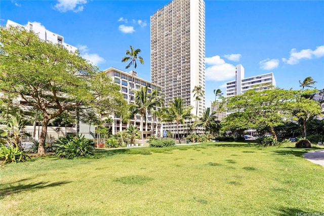440 Seaside Ave Unit 404, Honolulu, HI 96815 - view of property's community with a lawn and a view of city