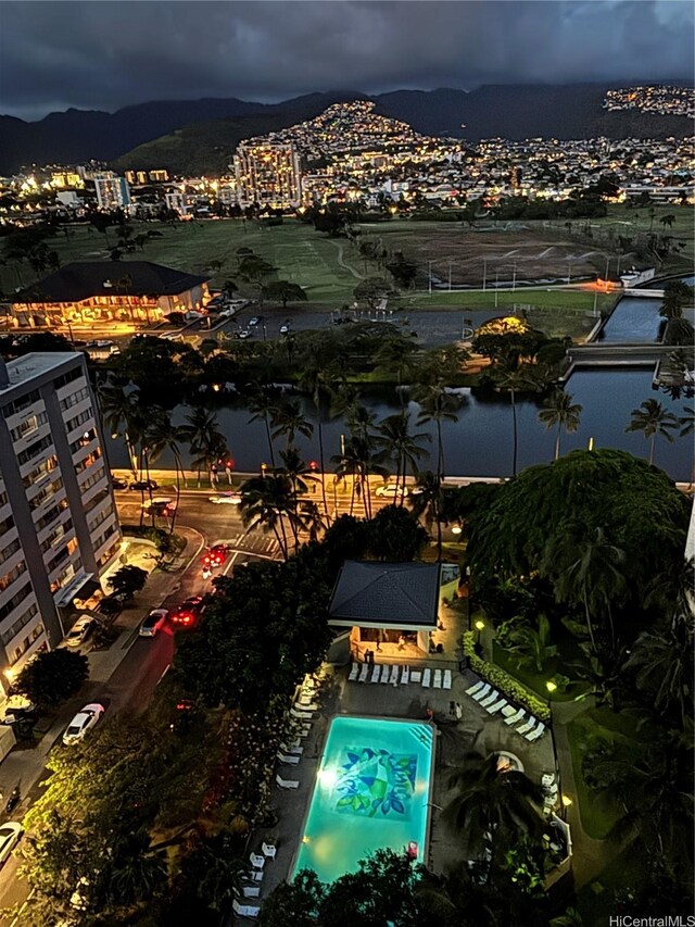 300 Wai Nani Way Unit 1902, Honolulu, HI 96815 - drone / aerial view of a mountain backdrop and a view of city lights