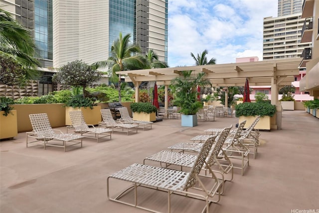 view of patio / terrace with a pergola