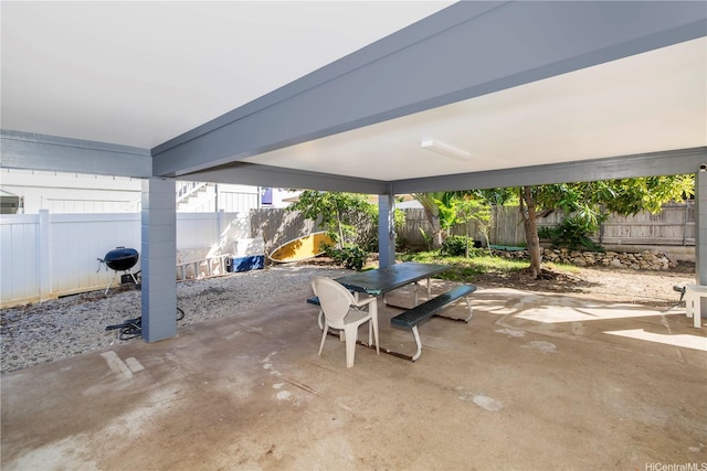 view of patio / terrace with outdoor dining space and a fenced backyard