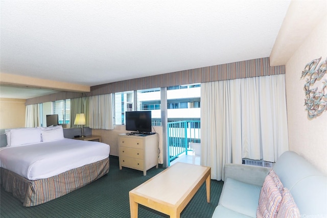 444 Kanekapolei St Unit 507, Honolulu, HI 96815 - carpeted bedroom featuring a textured ceiling