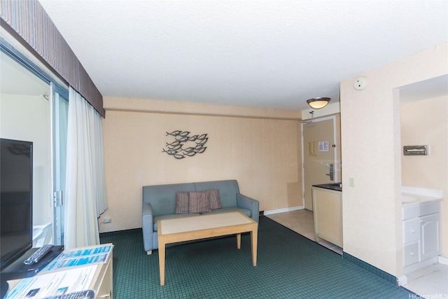 444 Kanekapolei St Unit 507, Honolulu, HI 96815 - sitting room with carpet floors and a textured ceiling