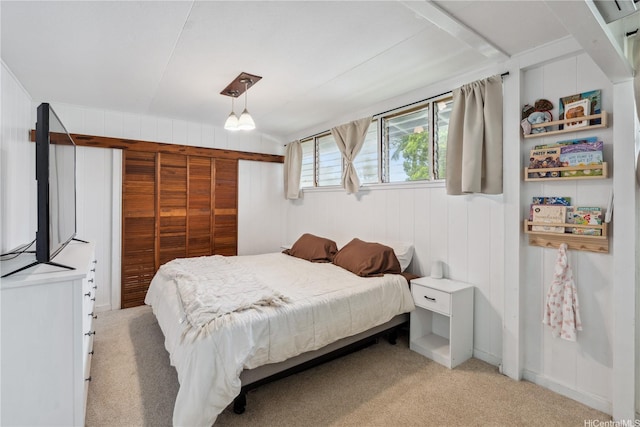 18 Dole Rd, Wahiawa, HI 96786 - bedroom featuring light carpet and wooden walls