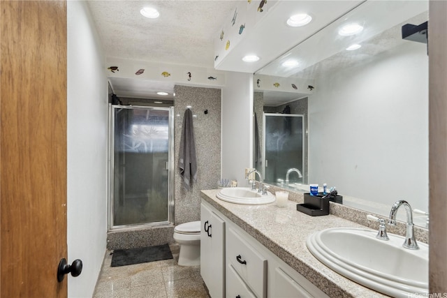 18 Dole Rd, Wahiawa, HI 96786 - bathroom featuring toilet, a stall shower, double vanity, recessed lighting, and granite tiled floors