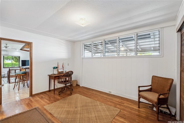 18 Dole Rd, Wahiawa, HI 96786 - sitting room featuring wood finished floors, baseboards, and a ceiling fan