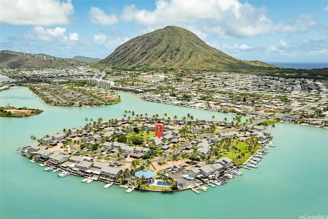 214 Koko Isle Cir Unit 1707, Honolulu, HI 96825 - aerial view of property and surrounding area with a water and mountain view and nearby suburban area
