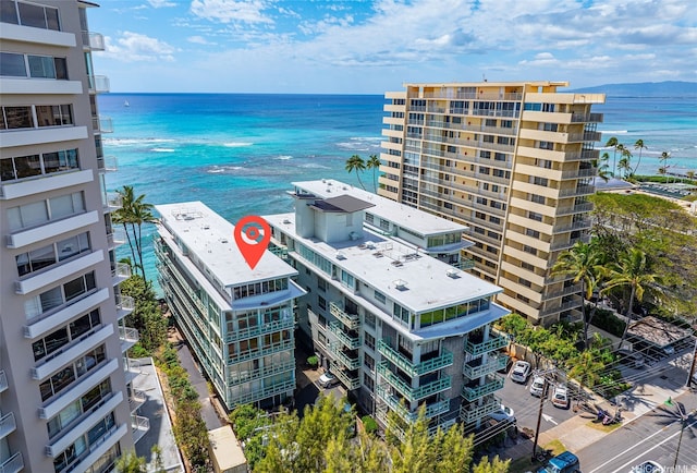 2957 Kalakaua Ave Unit 415, Honolulu, HI 96815 - drone / aerial view of a nearby body of water and apartment complex / building