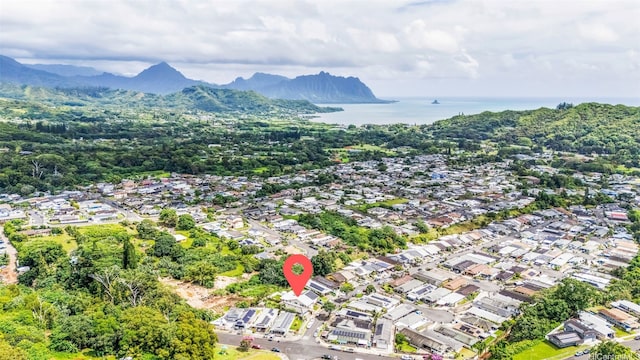 47-599 Alawiki St, Kaneohe, HI 96744 - aerial perspective of suburban area with a water and mountain view