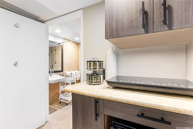 1850 Ala Moana Blvd Unit 202, Honolulu, HI 96815 - bathroom featuring tile patterned floors, a shower, and recessed lighting