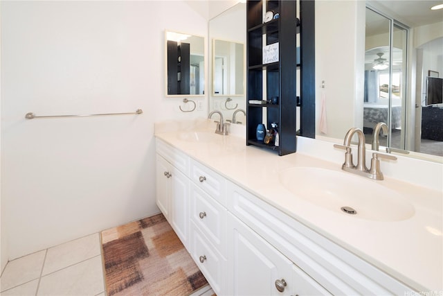 92-7049 Elele St Unit 29, Kapolei, HI 96707 - full bath with double vanity, ceiling fan, and tile patterned flooring