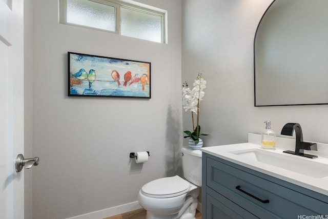 bathroom with toilet and vanity