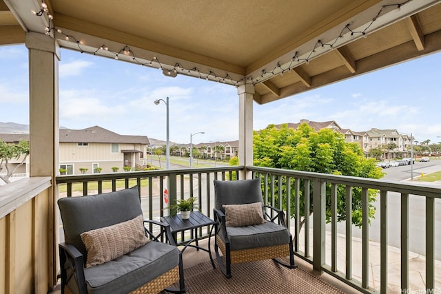 balcony with a residential view