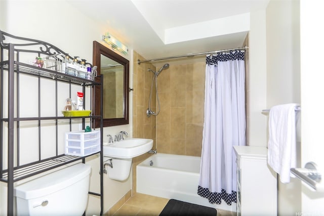1837 Kalakaua Ave Unit 1102, Honolulu, HI 96815 - bathroom with tile patterned floors, toilet, shower / tub combo, and a sink