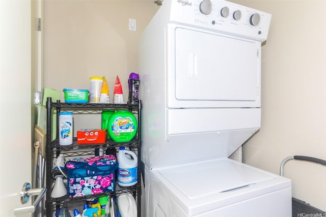 1837 Kalakaua Ave Unit 1102, Honolulu, HI 96815 - washroom featuring estacked washer and dryer