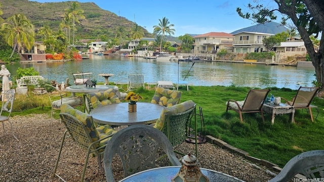 6254 Kawaihae Pl Unit C, Honolulu, HI 96825 - view of patio / terrace with a water and mountain view and a residential view