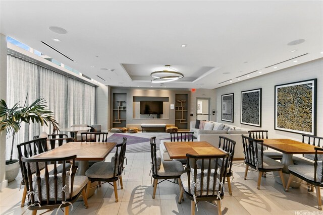 629 Keeaumoku St Unit 2103, Honolulu, HI 96814 - dining area with a tray ceiling and recessed lighting