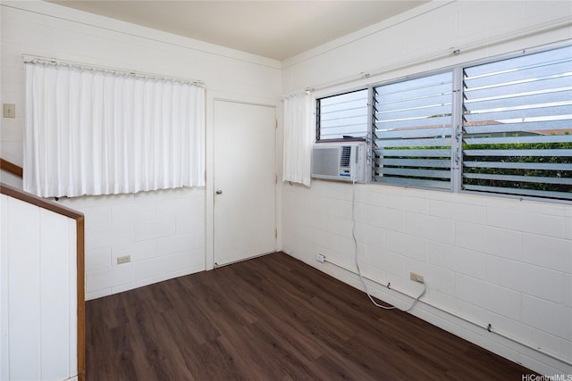 3453 Edna St, Honolulu, HI 96815 - empty room featuring dark wood-style flooring and cooling unit