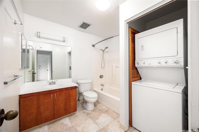 46-049 Aliianela Pl Unit 1713, Kaneohe, HI 96744 - bathroom with stacked washer and clothes dryer, vanity, and  shower combination