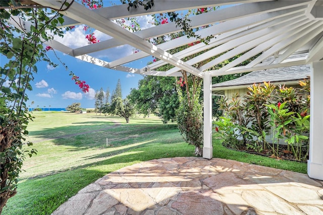 382 Kuanalu Pl, Honolulu, HI 96825 - view of patio featuring a pergola and a water view