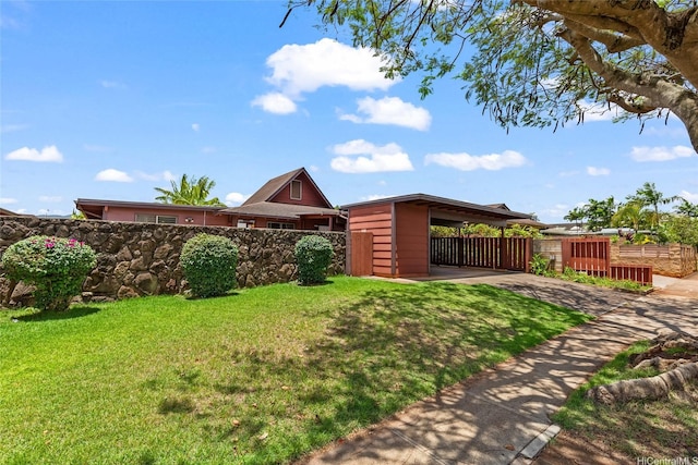 94-265 Anania Dr, Mililani, HI 96789 - view of yard featuring a carport and driveway