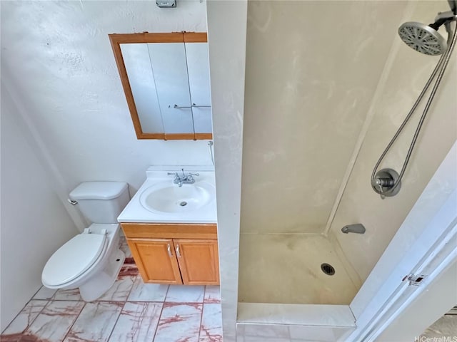 410 Nahua St Unit 404, Honolulu, HI 96815 - bathroom with a shower, marble look tile flooring, and vanity